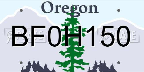 BF0H150 Oregon License Plate