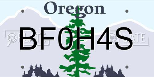 BF0H4S Oregon License Plate