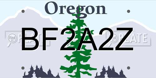 BF2A2Z Oregon License Plate