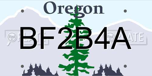 BF2B4A Oregon License Plate