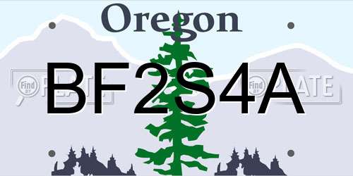 BF2S4A Oregon License Plate