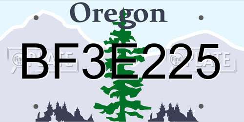 BF3E225 Oregon License Plate