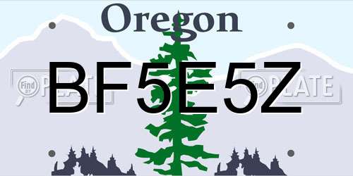 BF5E5Z Oregon License Plate