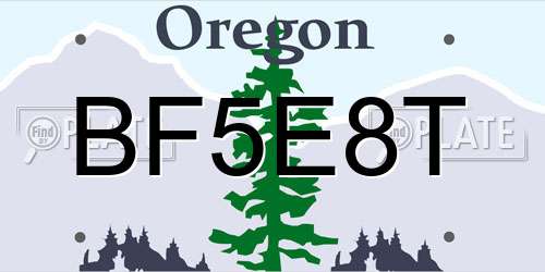 BF5E8T Oregon License Plate