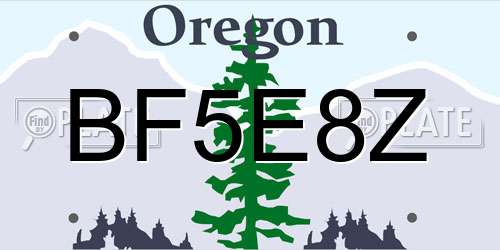 BF5E8Z Oregon License Plate