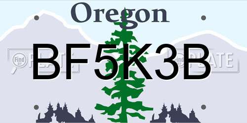 BF5K3B Oregon License Plate