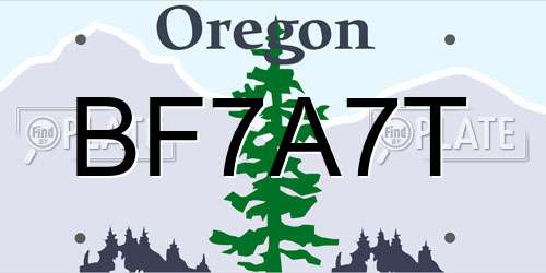 BF7A7T Oregon License Plate