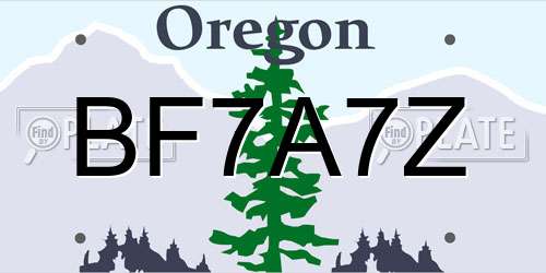 BF7A7Z Oregon License Plate