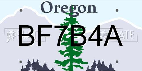 BF7B4A Oregon License Plate
