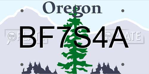 BF7S4A Oregon License Plate