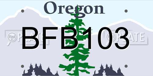 BFB103 Oregon License Plate