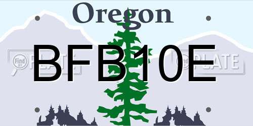 BFB10E Oregon License Plate