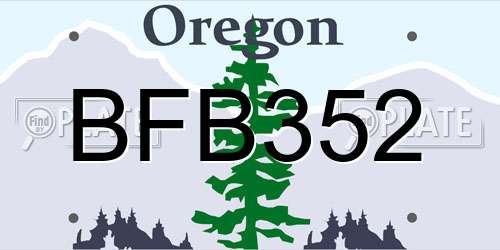BFB352 Oregon License Plate