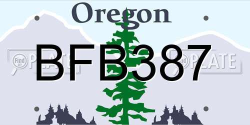 BFB387 Oregon License Plate
