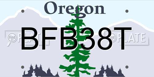 BFB38T Oregon License Plate