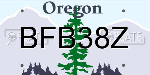 BFB38Z Oregon License Plate