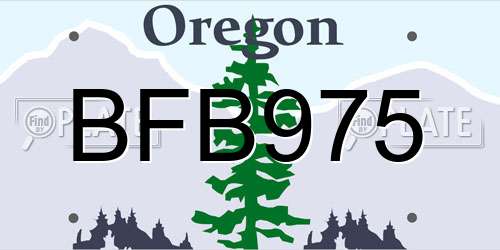 BFB975 Oregon License Plate