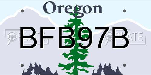 BFB97B Oregon License Plate