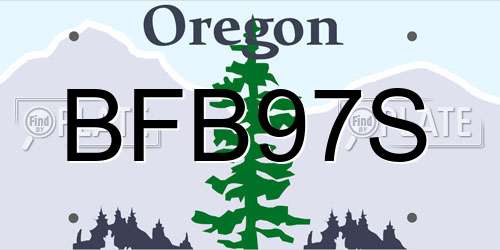 BFB97S Oregon License Plate