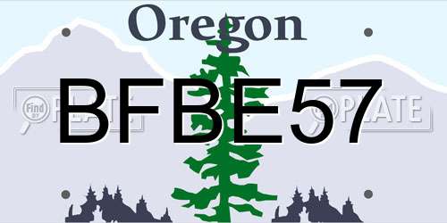 BFBE57 Oregon License Plate