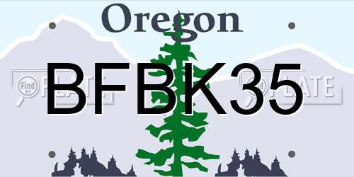 BFBK35 Oregon License Plate