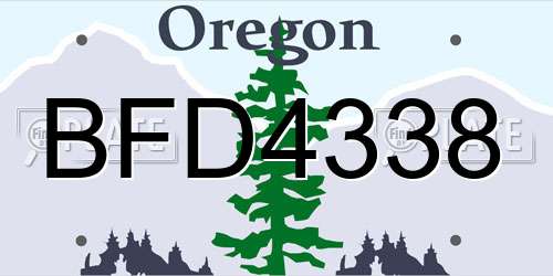 BFD4338 Oregon License Plate