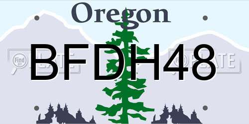 BFDH48 Oregon License Plate