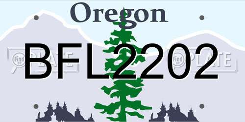 BFL2202 Oregon License Plate