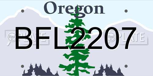 BFL2207 Oregon License Plate