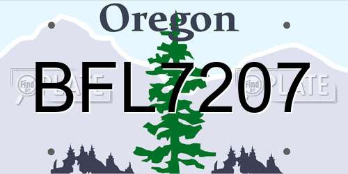BFL7207 Oregon License Plate