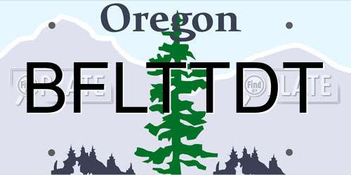 BFLTTDT Oregon License Plate