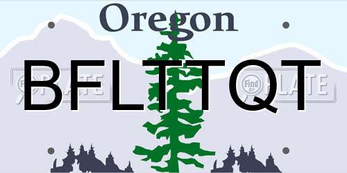 BFLTTQT Oregon License Plate