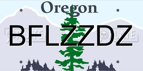 BFLZZDZ Oregon License Plate