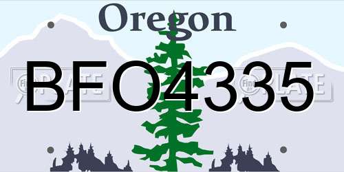 BFO4335 Oregon License Plate