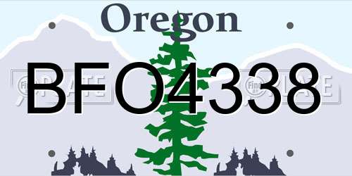 BFO4338 Oregon License Plate