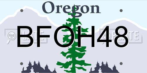 BFOH48 Oregon License Plate