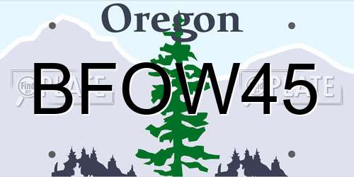 BFOW45 Oregon License Plate