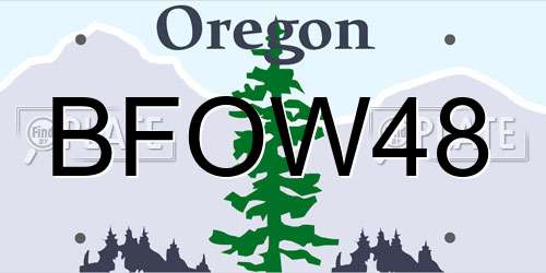 BFOW48 Oregon License Plate