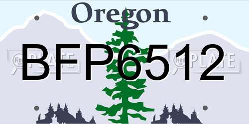 BFP6512 Oregon License Plate