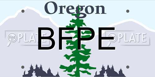 BFPE Oregon License Plate