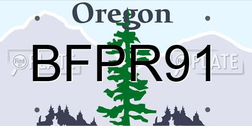 BFPR91 Oregon License Plate