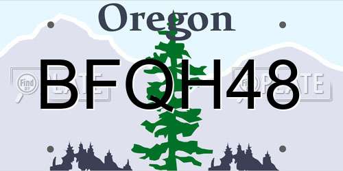 BFQH48 Oregon License Plate