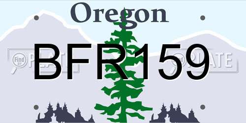 BFR159 Oregon License Plate