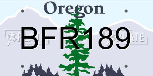 BFR189 Oregon License Plate