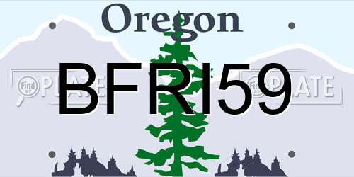 BFRI59 Oregon License Plate