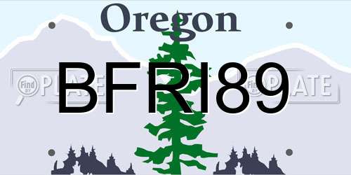 BFRI89 Oregon License Plate
