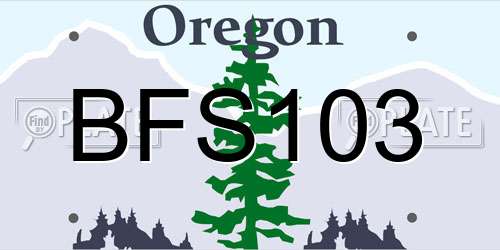 BFS103 Oregon License Plate
