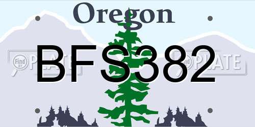 BFS382 Oregon License Plate