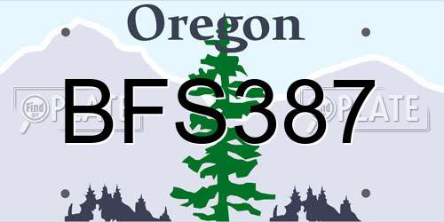 BFS387 Oregon License Plate
