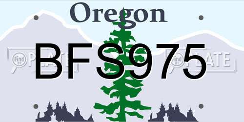 BFS975 Oregon License Plate